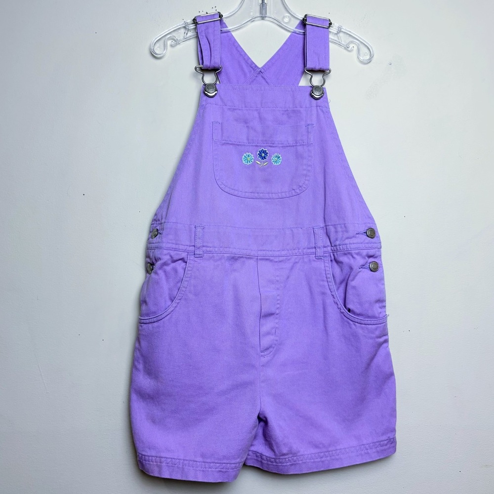 Vintage Gymboree 90s Rainbow Tag Overalls Girls Hearts Size Large